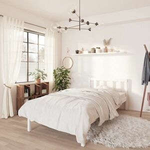 vidaXL Rama łóżka, biała, 75x190 cm, lite drewno sosnowe, pojedyncza obraz