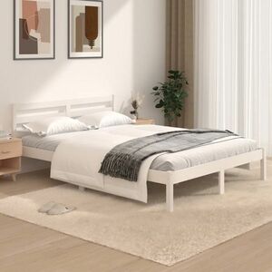 vidaXL Rama łóżka, biała, 120x190 cm, lita sosna, podwójna obraz