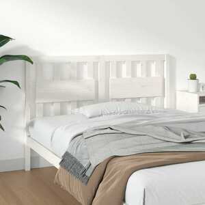 vidaXL Wezgłowie łóżka, białe, 140, 5x4x100 cm, lite drewno sosnowe obraz