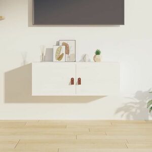 vidaXL Szafka ścienna, biała, 80x30x30 cm, lite drewno sosnowe obraz