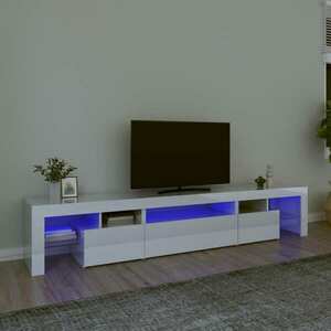 vidaXL Szafka pod TV z oświetleniem LED, biała, 215x36, 5x40 cm obraz