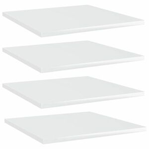 vidaXL Półki na książki, 4 szt., wysoki połysk, białe, 40x40x1, 5 cm obraz
