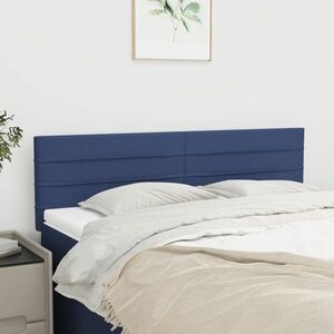 vidaXL Zagłówki do łóżka, 2 szt., niebieskie, 72x5x78/88 cm, tkanina obraz