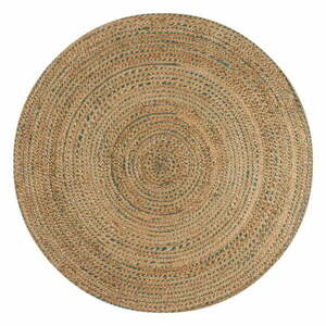 Niebieski/naturalny okrągły dywan z juty 133x133 cm Capri – Flair Rugs obraz