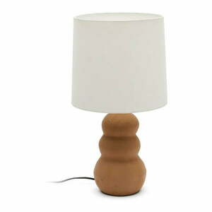 Biało-brązowa lampa stołowa z tekstylnym kloszem (wys. 55 cm) Madsen – Kave Home obraz