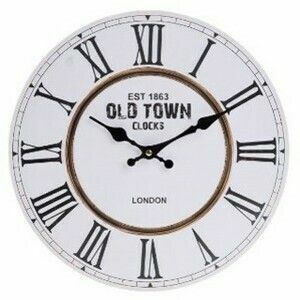 Zegar ścienny Town, śr. 34 cm, drewno obraz