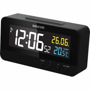 Sencor SDC 4800 B zegar z budzikiem i termometrem, czarny obraz