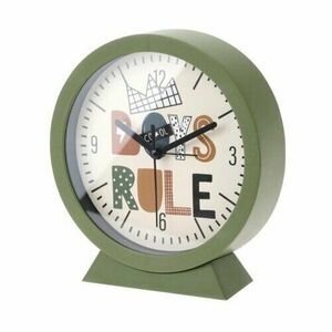 Zegar stołowy dla dzieci, Boys Rule, zielony, śr. 15 cm obraz