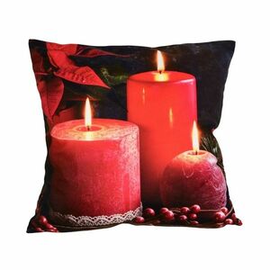 Świąteczna poszewka na poduszkę Czerwone świeczki, 40 x 40 cm obraz