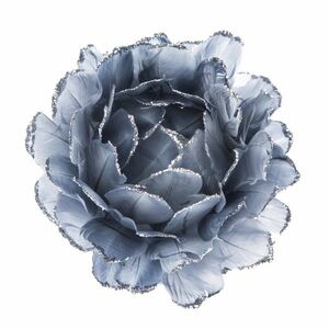 Kwiat do powieszenia z piór szaro-niebieski, 8 cm obraz