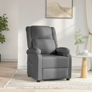 vidaXL Elektryczny fotel rozkładany, antracytowy, obity sztuczną skórą obraz