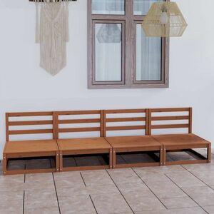 vidaXL 4-osobowa sofa ogrodowa, miodowy brąz, lite drewno sosnowe obraz