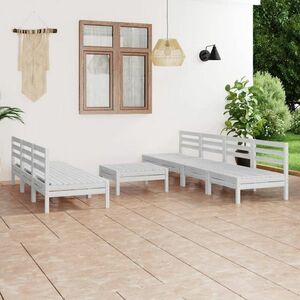 vidaXL 8-cz. zestaw mebli wypoczynkowych do ogrodu, biały, sosnowy obraz