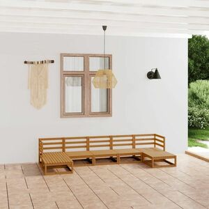 vidaXL 7-cz. zestaw mebli wypoczynkowy do ogrodu, drewno sosnowe obraz