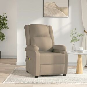 vidaXL Elektryczny fotel masujący, cappuccino, sztuczna skóra obraz