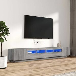 vidaXL Zestaw 3 szafek TV z oświetleniem LED, szary dąb sonoma obraz