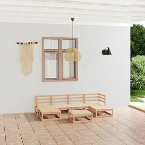 vidaXL 7-cz. zestaw wypoczynkowy do ogrodu, lite drewno sosnowe obraz