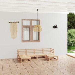 vidaXL 6-cz. zestaw wypoczynkowy do ogrodu, lite drewno sosnowe obraz