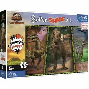 Trefl Puzzle Super Shape Kolorowe dinozaury/Jurassic World, 104 XL elem. obraz