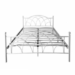 Metalowa rama łóżka Lotti ze stelażem w prezencie, dostępne w kilku wymiarach i kolorach-160x200 cm-owa-biała obraz