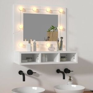vidaXL Szafka z lustrem i oświetleniem LED, biała, 60x31, 5x62 cm obraz