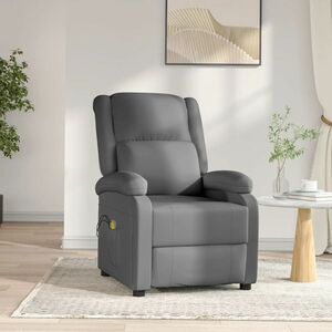 vidaXL Elektryczny fotel masujący, antracytowy, sztuczna skóra obraz