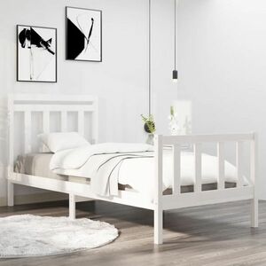 vidaXL Rama łóżka, biała, lite drewno, 90x190 cm, pojedyncza obraz