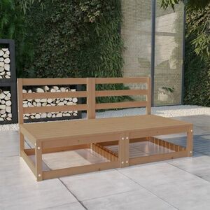 vidaXL 2-osobowa sofa ogrodowa, miodowy brąz, lite drewno sosnowe obraz