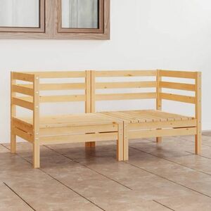 vidaXL 2-osobowa sofa ogrodowa, lite drewno sosnowe obraz