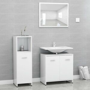 vidaXL ` 3-częściowy zestaw mebli łazienkowych, biały obraz