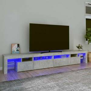 vidaXL Szafka pod TV z oświetleniem LED, szarość betonu, 260x36, 5x40cm obraz