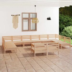 vidaXL 13-cz. zestaw wypoczynkowy do ogrodu, lite drewno sosnowe obraz