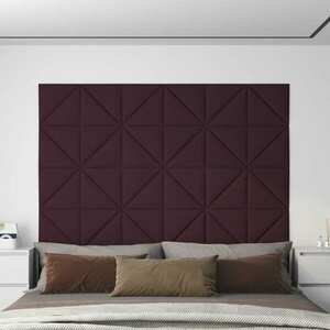 vidaXL Panele ścienne, 12 szt., fioletowe, 30x30 cm, tkanina, 0, 54 m² obraz