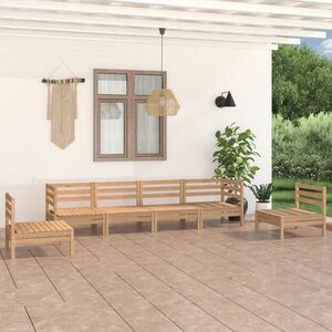 vidaXL 6-cz. zestaw mebli wypoczynkowych do ogrodu, drewno sosnowe obraz