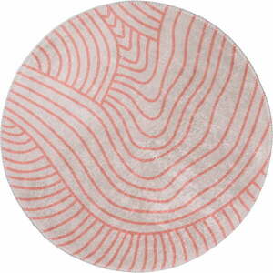 Jasnoróżowo-kremowy okrągły dywan odpowiedni do prania ø 80 cm Yuvarlak – Vitaus obraz