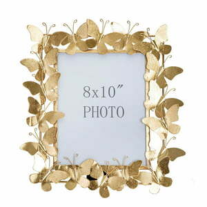 Metalowa ramka stojąca w kolorze złota 35x38 cm Butterfly – Mauro Ferretti obraz