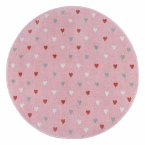 Różowy dywan dziecięcy ø 140 cm Little Hearts – Hanse Home obraz