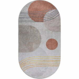 Pomarańczowo-kremowy dywan odpowiedni do prania 60x100 cm Oval – Vitaus obraz