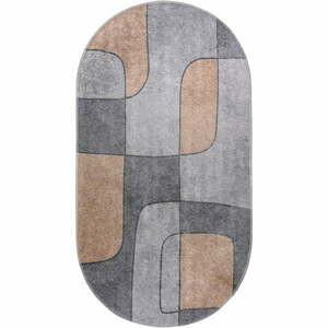 Szary dywan odpowiedni do prania 60x100 cm Oval – Vitaus obraz