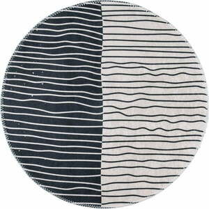 Czarno-biały okrągły dywan odpowiedni do prania ø 120 cm Yuvarlak – Vitaus obraz