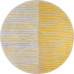 Żółto-kremowy okrągły dywan odpowiedni do prania ø 80 cm Yuvarlak – Vitaus obraz