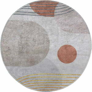 Pomarańczowo-kremowy okrągły dywan odpowiedni do prania ø 120 cm Yuvarlak – Vitaus obraz