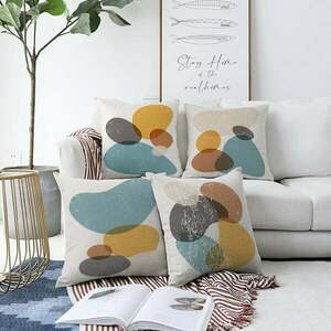 Zestaw 4 poszewek na poduszki Minimalist Cushion Covers Stones, 55x55 cm obraz