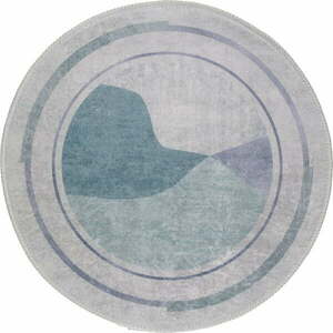 Niebiesko-kremowy okrągły dywan odpowiedni do prania ø 120 cm Yuvarlak – Vitaus obraz