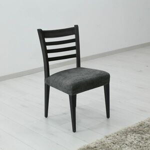 Pokrowiec elastyczny na siedzisko krzesła, komplet 2 ks Estivella plamoodporna, ciemno szary obraz