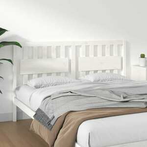 vidaXL Wezgłowie łóżka, białe, 155, 5x4x100 cm, lite drewno sosnowe obraz