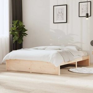 vidaXL Rama łóżka, lite drewno, 140 x 200 cm obraz