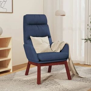 vidaXL Krzesło wypoczynkowe, niebieskie, obite tkaniną obraz