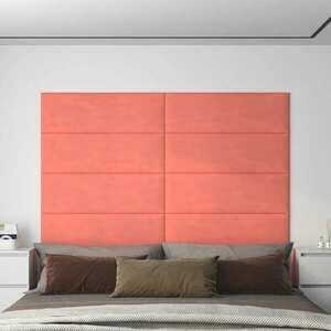 vidaXL Panele ścienne, 12 szt., różowe, 90x30 cm, aksamit, 3, 24 m² obraz