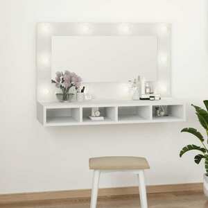 vidaXL Szafka z lustrem i oświetleniem LED, biała, 90x31, 5x62 cm obraz